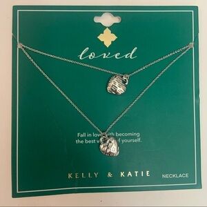 New Kelly & Katie Silver Heart Double Chain Pendant Necklace 3 For $30